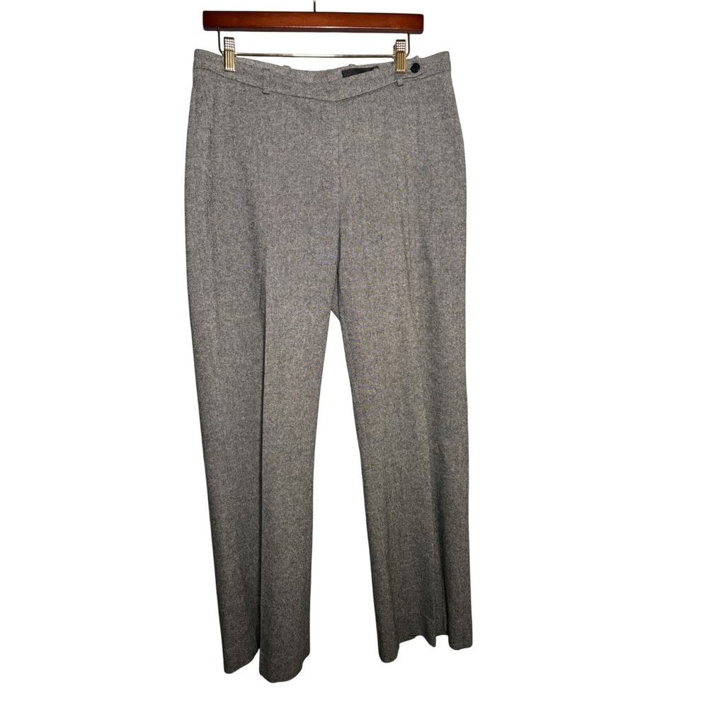 Hennes Wool Blend Wide Leg Dress Pants Grey Tweed Trousers Womens 12 Whimsigoth